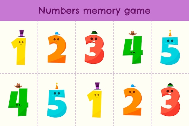 Free vector hand drawn memory game cards