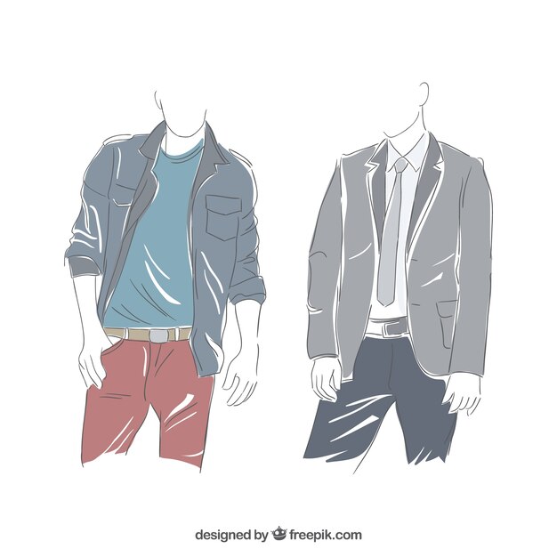 Hand drawn men style