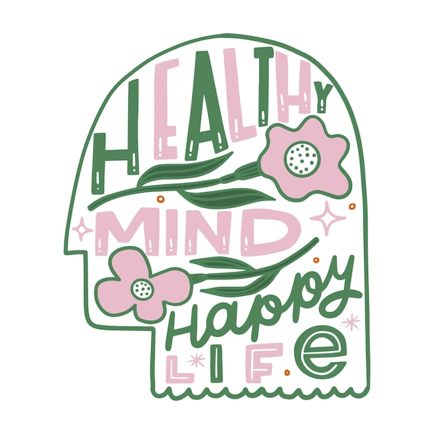 Free vector hand drawn mental health inspiring lettering