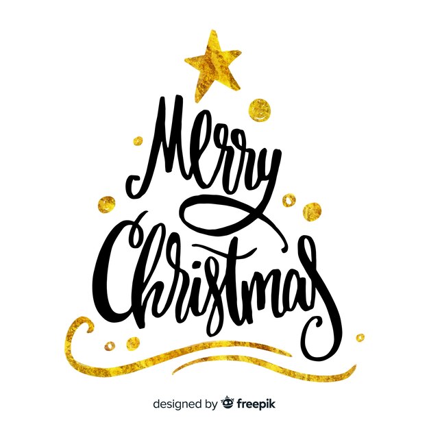 Hand drawn merry christmas lettering