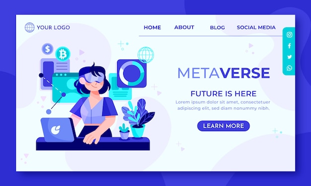 Hand drawn metaverse landing page