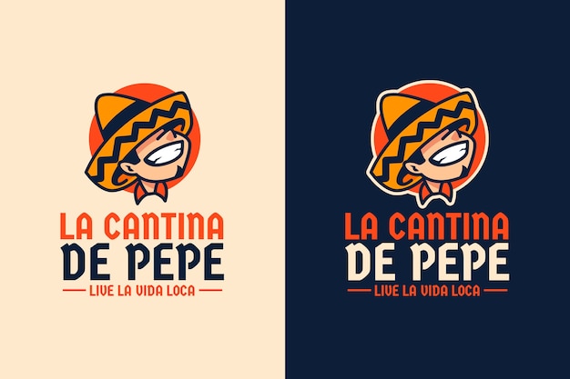 Hand drawn mexican bar logo template