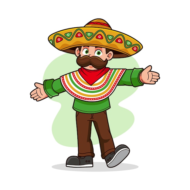 Free vector hand drawn mexican cartoon  illustration