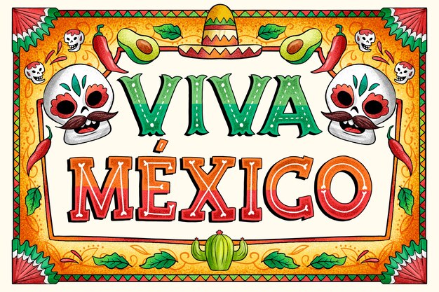 Hand drawn mexican culture illustration