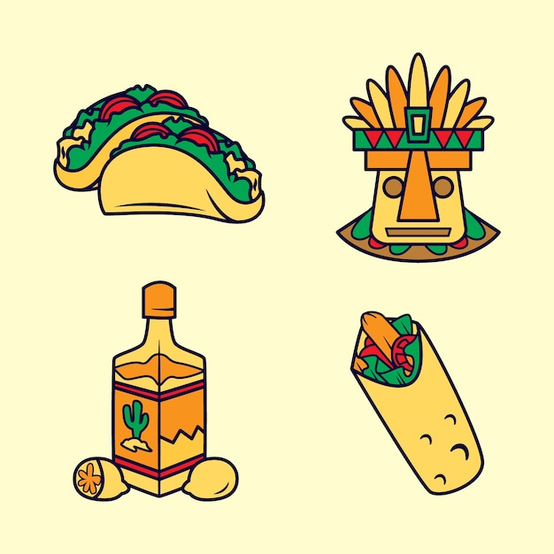 Free Vector hand drawn mexican element