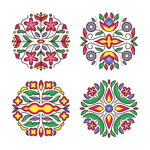 Free vector hand drawn mexican embroidery illustration