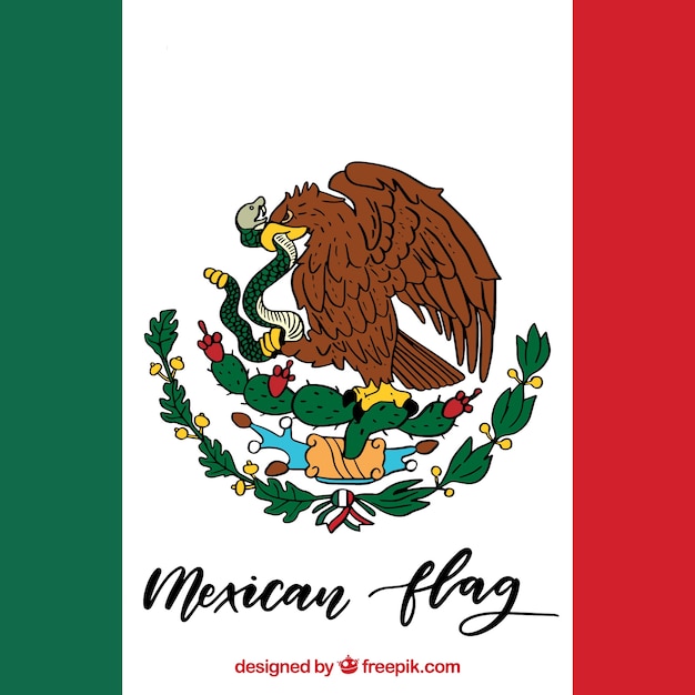 Free Vector hand drawn mexican flag background