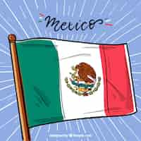 Free vector hand drawn mexican flag background