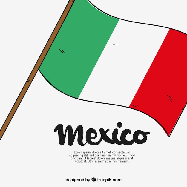 Free vector hand drawn mexican flag background