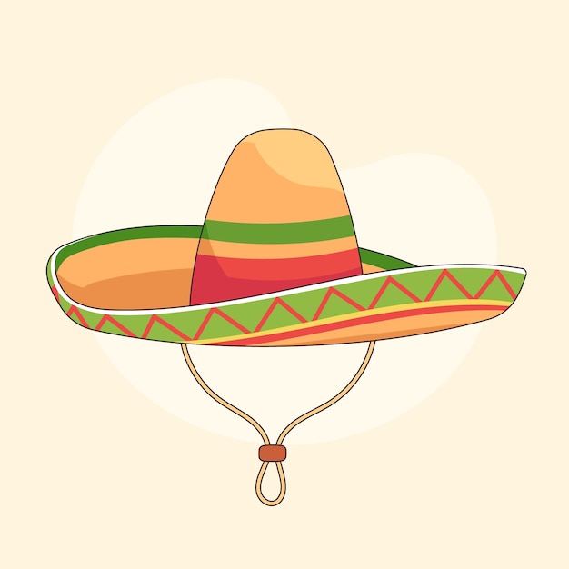 Free vector hand drawn mexican hat cartoon illustration