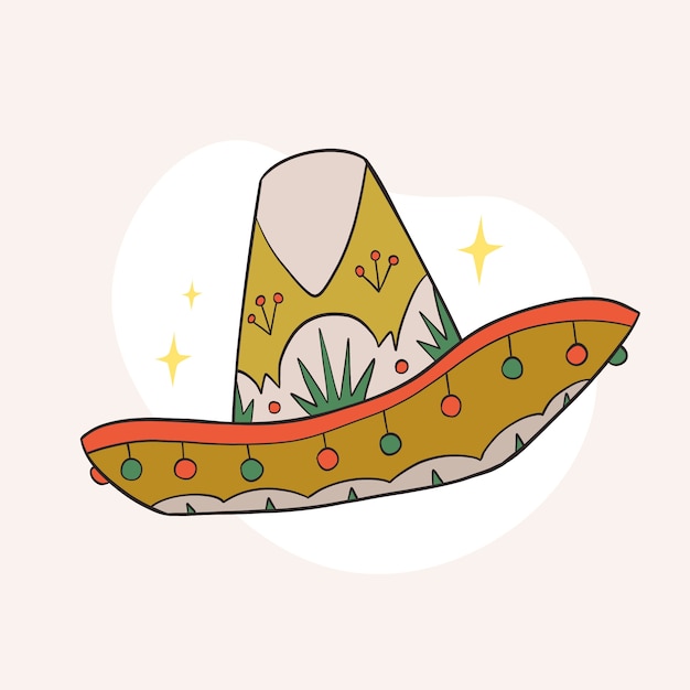 Free Vector hand drawn mexican hat cartoon illustration