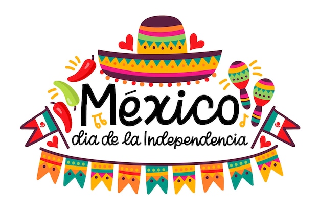 Hand drawn mexican independence day