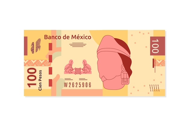 Hand drawn mexican peso illustration