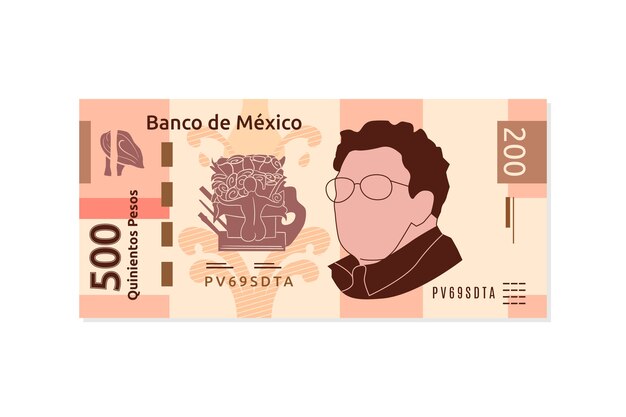 Hand drawn mexican peso illustration