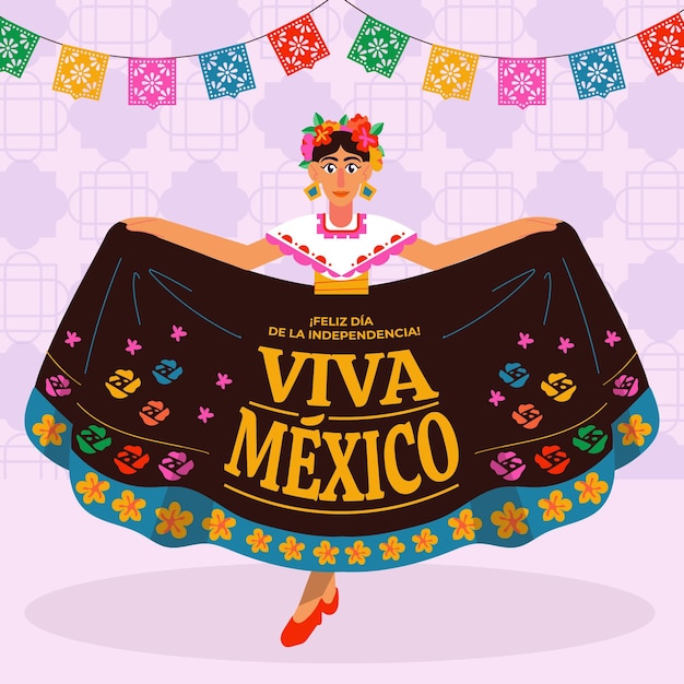 Free Vector hand drawn mexico independence day