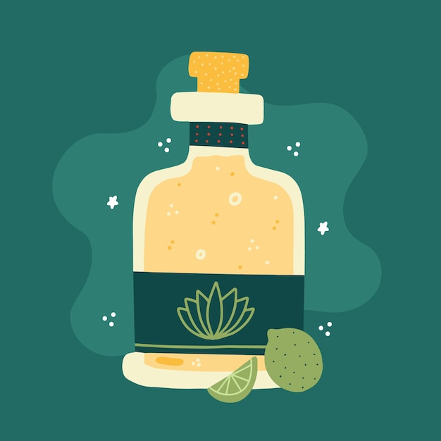 Hand drawn mezcal illustration