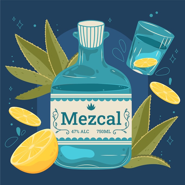 Free Vector hand drawn mezcal illustration