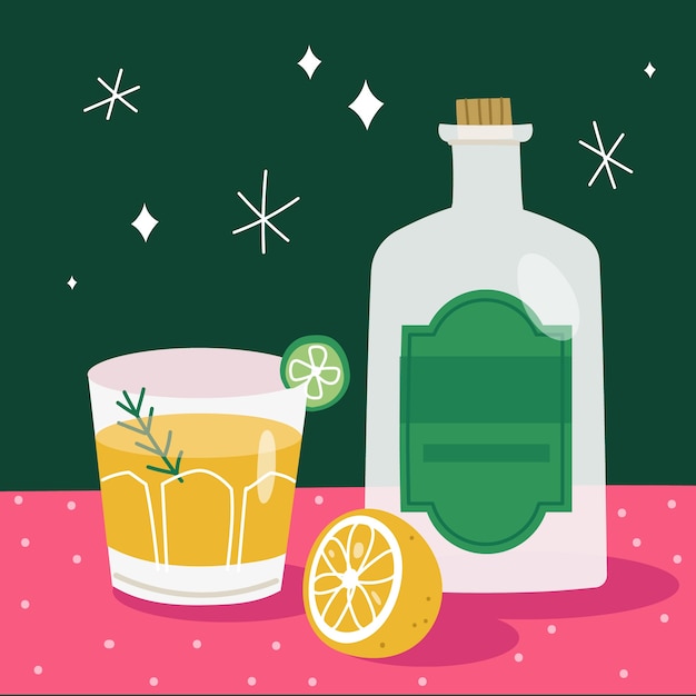 Free Vector hand drawn mezcal illustration