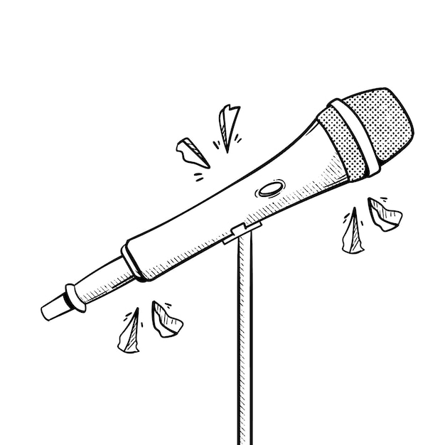 Hand drawn mic drawing illustration