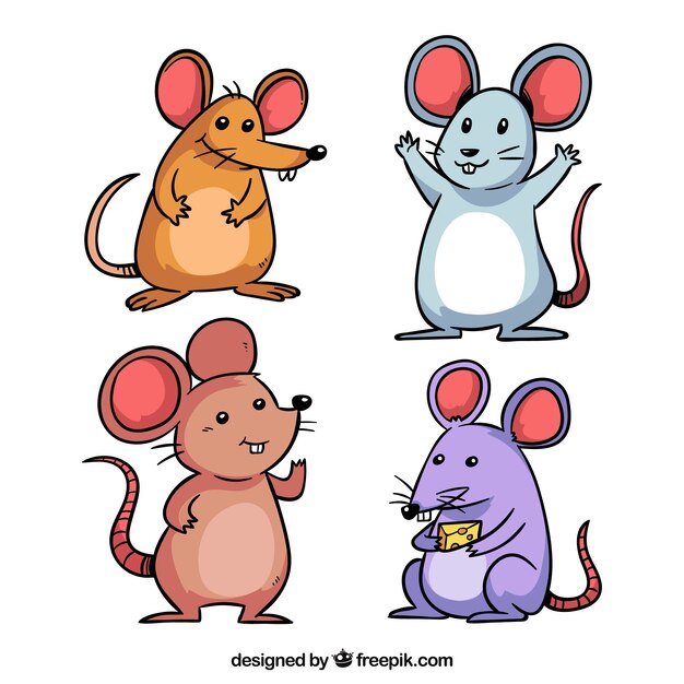 Hand drawn mice collection