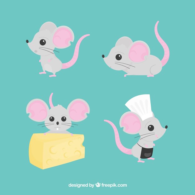 Hand drawn mice collection