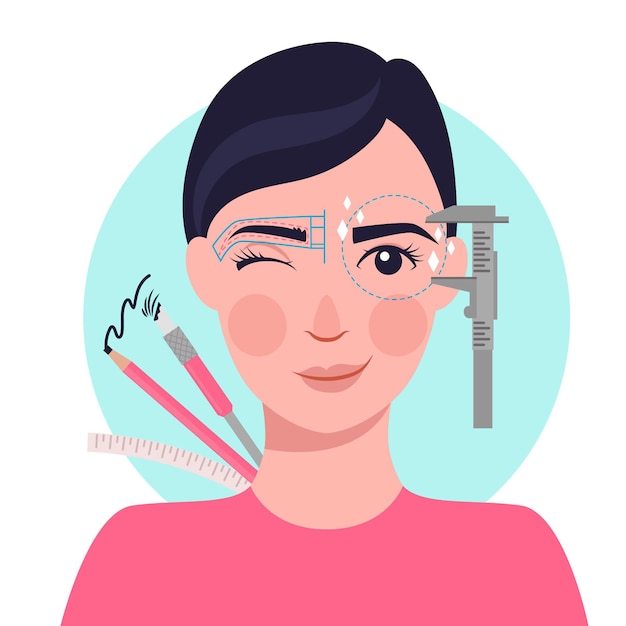 Free Vector hand drawn microblading concept