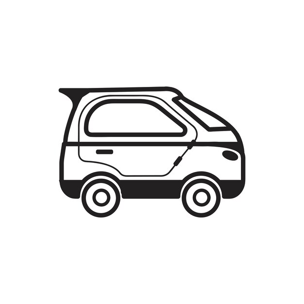 Hand drawn microcar illustration