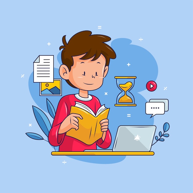 Hand drawn microlearning  clipart illustration