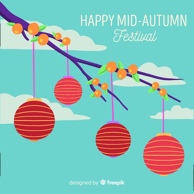 Free Vector hand drawn mid autumn festival