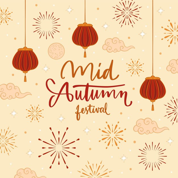 Hand-drawn mid-autumn festival