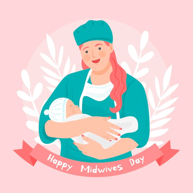 Hand drawn midwives day illustration