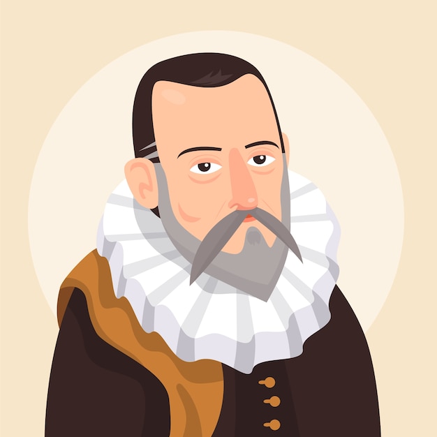 Free Vector hand drawn miguel de cervantes illustration