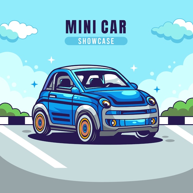 Free Vector hand drawn mini car illustration