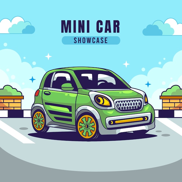 Free Vector hand drawn mini car illustration