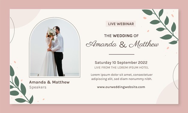 Hand drawn minimal wedding template design