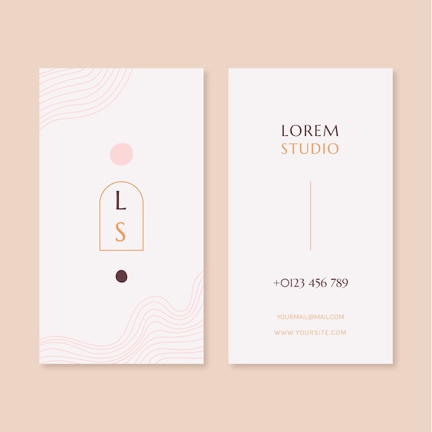 Free vector hand drawn minimalist  business card template