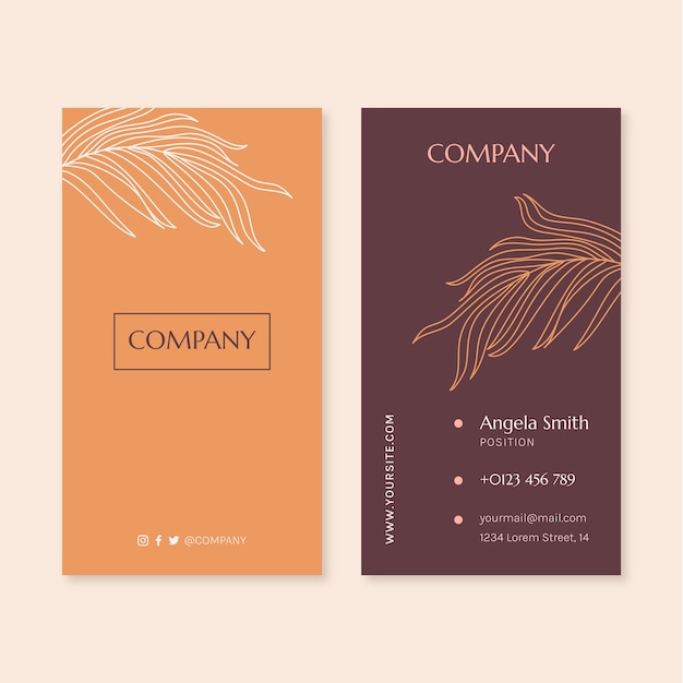 Hand drawn minimalist  business card template