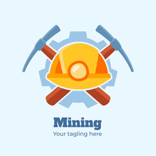 Hand drawn mining logo template