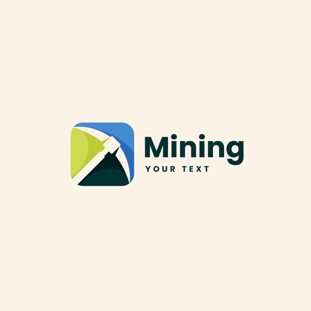 Hand drawn mining logo template