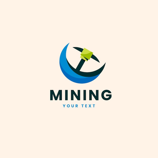 Free Vector hand drawn mining logo template