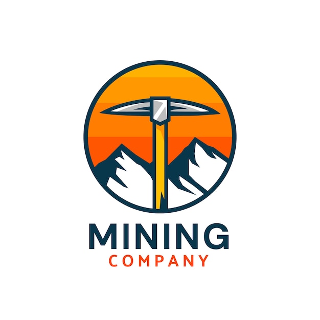 Hand drawn mining logo template