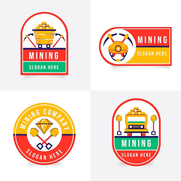 Free vector hand drawn mining logo template