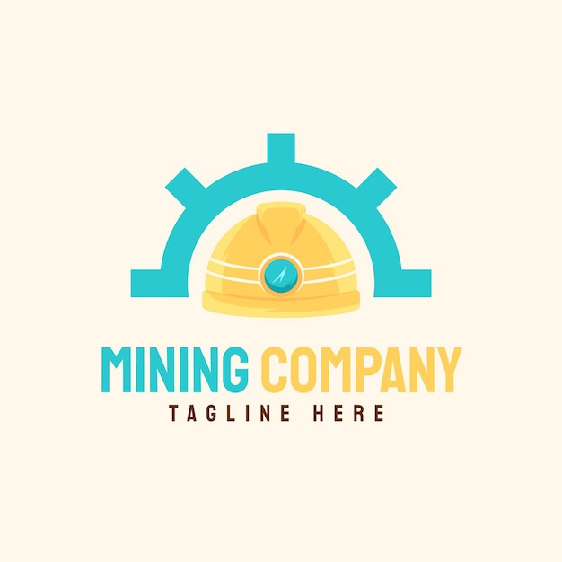 Hand drawn mining logo template