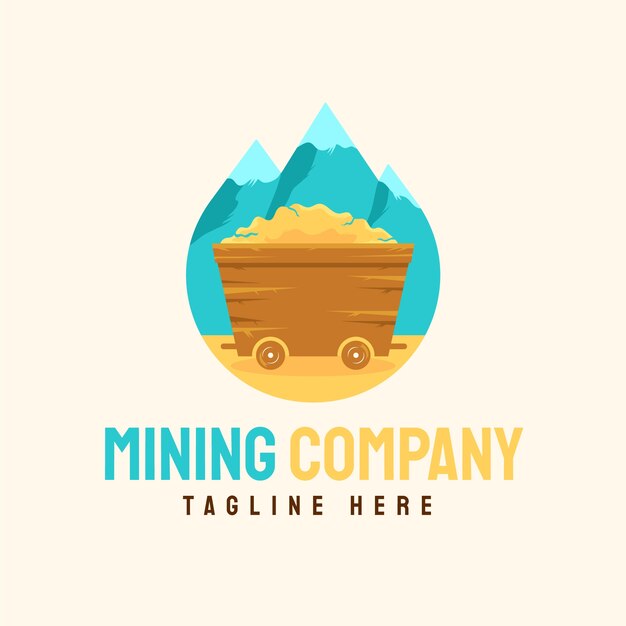 Hand drawn mining logo template