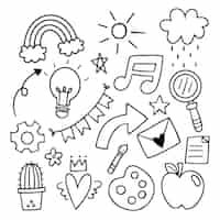 Free vector hand drawn miscellaneous doodle drawing illustration