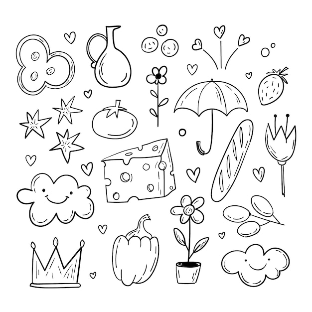 Free Vector hand drawn miscellaneous doodle illustration