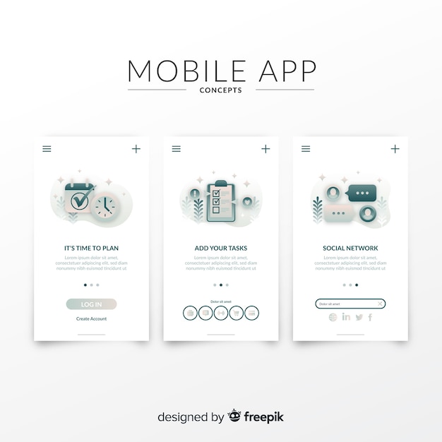 Hand drawn mobile app banner template