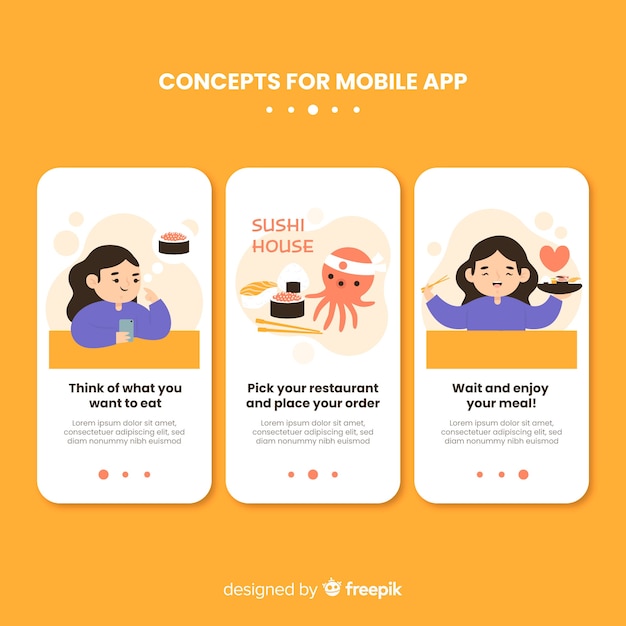 Free vector hand drawn mobile app concept