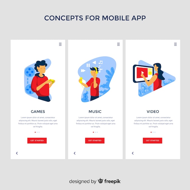 Free vector hand drawn mobile app concept