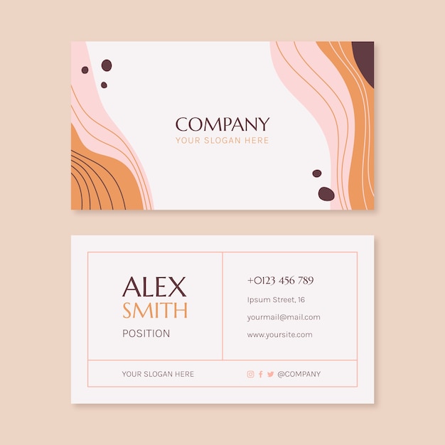 Hand drawn modern business card template